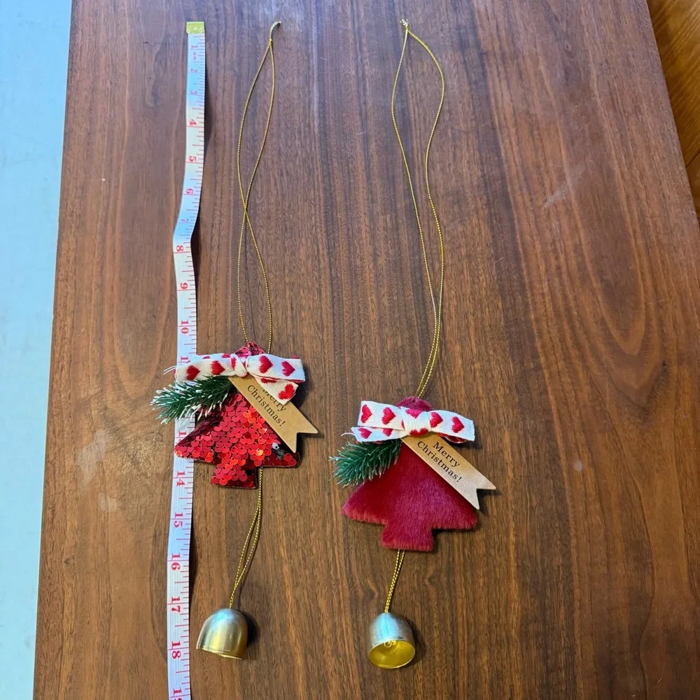 NWT Christmas Tree Ornaments Plush Decoration Bells Hanging Gift Wind Chimes